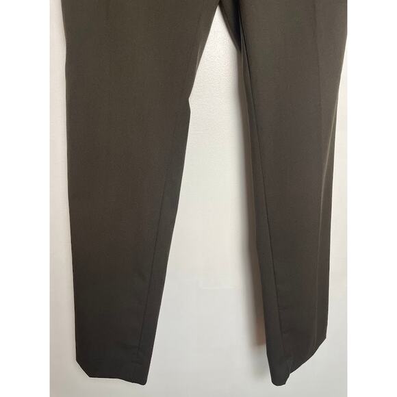 H&M Dress Pants Womens Size 6 Brown Green Flat Front Straight Leg Trousers - Picture 3 of 14
